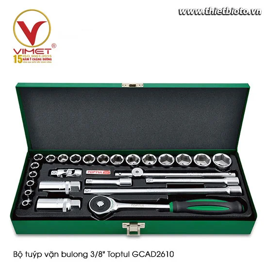 Bộ tuýp vặn bulong 3/8" Toptul GCAD2610