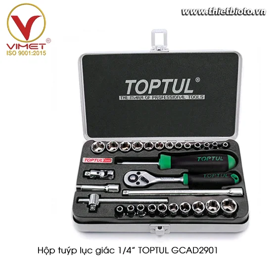 Hộp đầu tuýp 1/4" 29 chi tiết TOPTUL GCAD2901