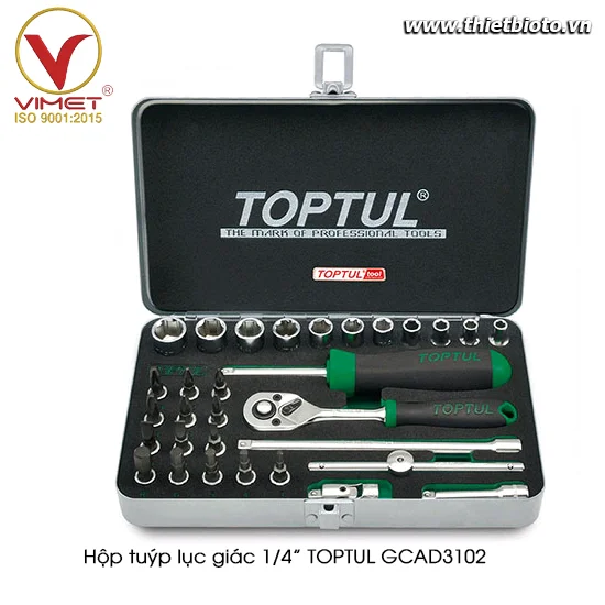 Hộp đầu tuýp 1/4" 31 chi tiết TOPTUL GCAD3102
