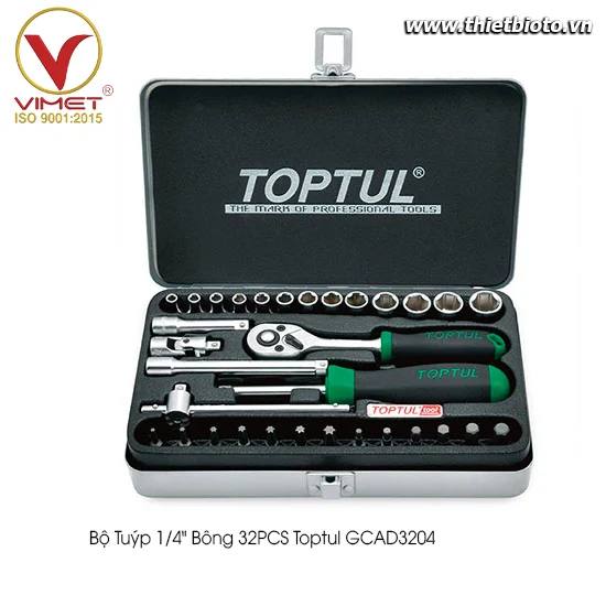 Bộ tuýp 1/4" bông 32PCS TOPTUL GCAD3204