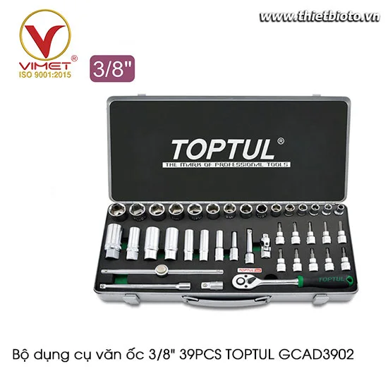 Bộ dụng cụ văn ốc 3/8" 39PCS TOPTUL GCAD3902