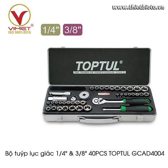 Bộ tuýp lục giác 1/4" & 3/8" 40PCS TOPTUL GCAD4004