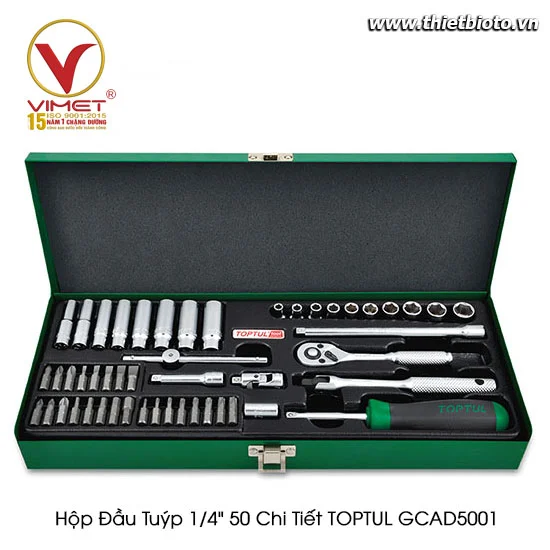 Hộp đầu tuýp 1/4" 50 chi tiết TOPTUL GCAD5001