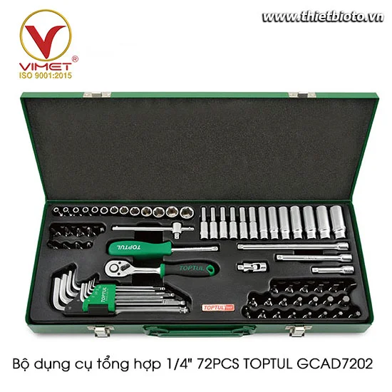Bộ dụng cụ tổng hợp 1/4" 72PCS TOPTUL GCAD7202
