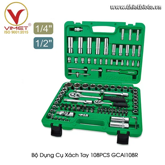 Bộ dụng cụ xách tay 108 chi tiết TOPTUL GCAI108R