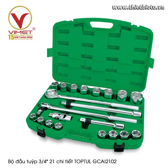 Bộ đầu tuýp 3/4" 21 chi tiết TOPTUL GCAI2102