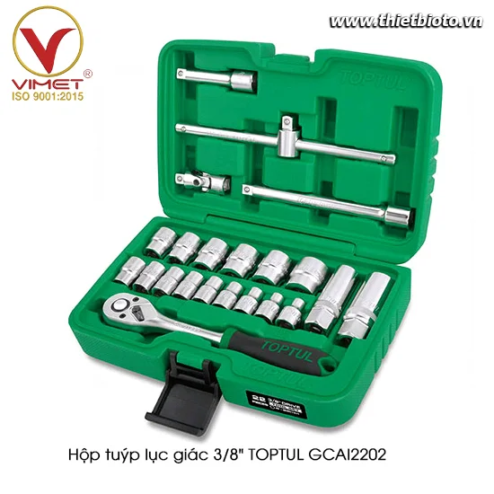 Hộp đầu tuýp 3/8" 22 chi tiết TOPTUL GCAI2202
