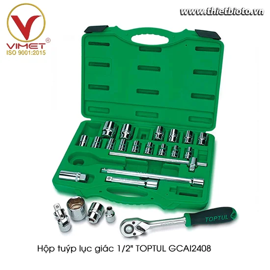 Hộp đầu tuýp 1/2" 24 chi tiết TOPTUL GCAI2408