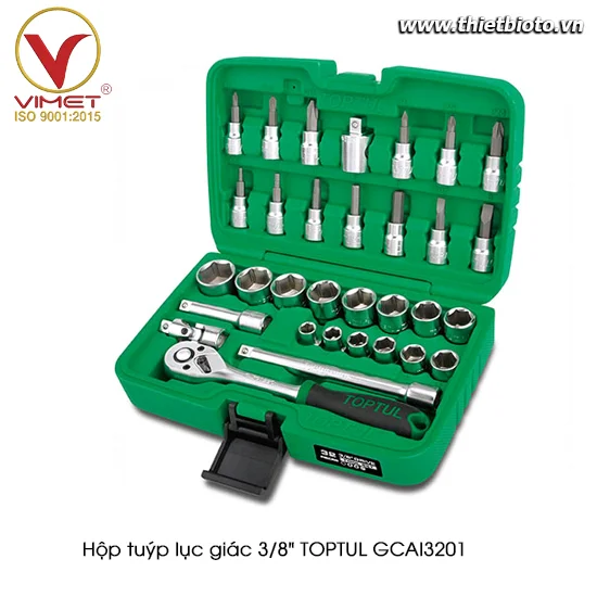 Hộp đầu tuýp 3/8" 32 chi tiết TOPTUL GCAI3201