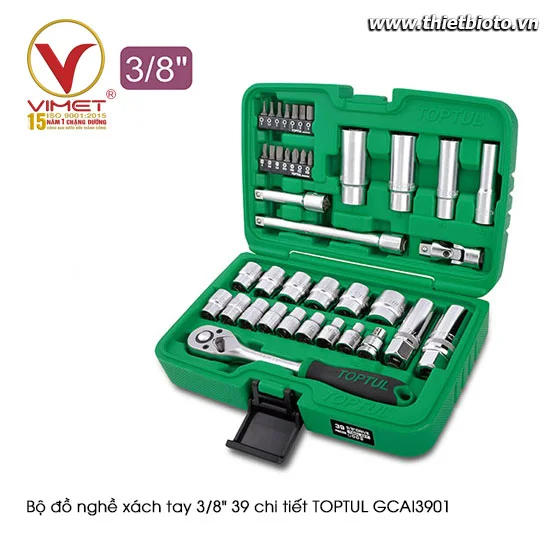 Bộ đồ nghề xách tay 3/8" 39 chi tiết TOPTUL GCAI3901