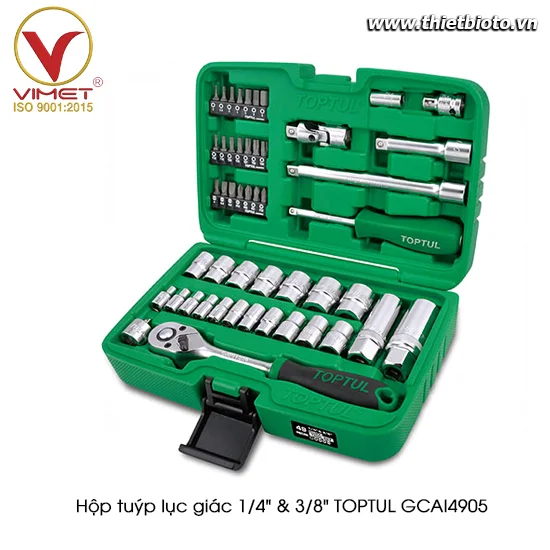 Hộp đầu tuýp 1/4" & 3/8" 49 chi tiết TOPTUL GCAI4905