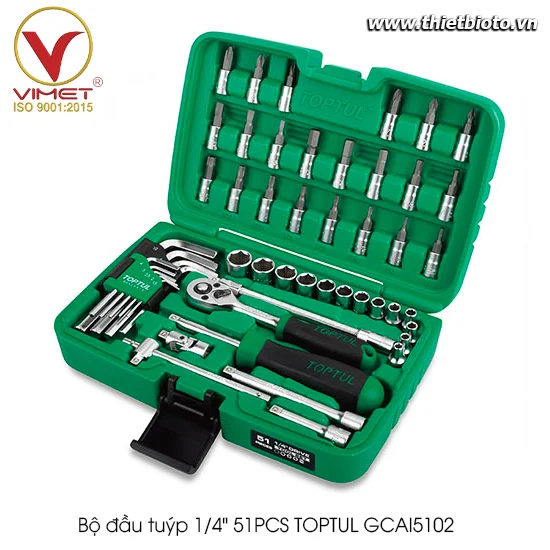 Bộ đầu tuýp 1/4" 51PCS TOPTUL GCAI5102