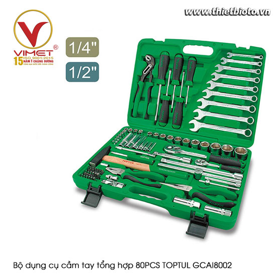 Bộ dụng cụ cầm tay tổng hợp 80PCS TOPTUL GCAI8002