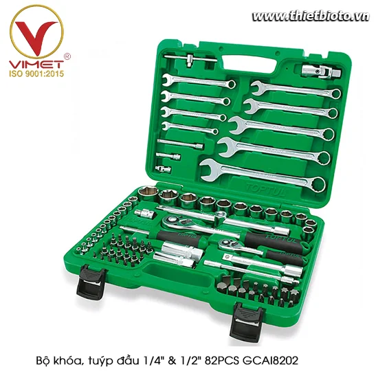 Bộ khóa, tuýp đầu 1/4" & 1/2" 82PCS TOPTUL GCAI8201