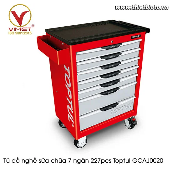 Tủ dụng cụ sửa chữa 7 ngăn 227 chi tiết Toptul GCAJ0020
