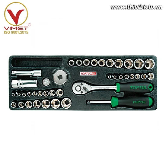 Bộ túyp vặn ốc 1/4" & 3/8" với 40 chi tiết TOPTUL GCAT4001