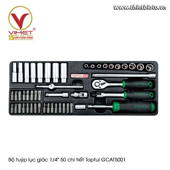 Bộ tuýp lục giác 1/4" 50 chi tiết Toptul GCAT5001