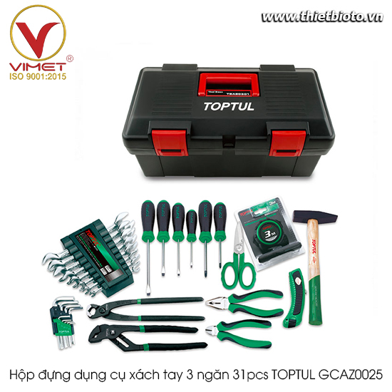 Hộp đựng dụng cụ xách tay 3 ngăn 31pcs TOPTUL GCAZ0025