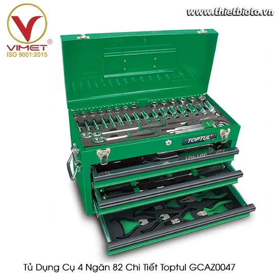 Tủ dụng cụ 4 ngăn 82 chi tiết TOPTUL GCAZ0047