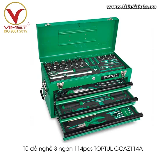 Tủ đồ nghề 4 ngăn 114 chi tiết TOPTUL GCAZ114A