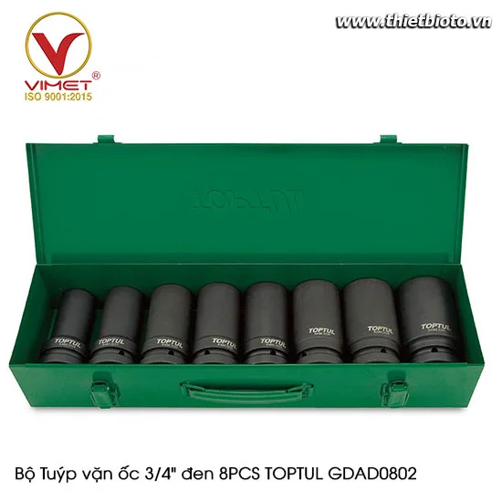 Bộ Tuýp vặn ốc 3/4" đen 8PCS TOPTUL GDAD0802