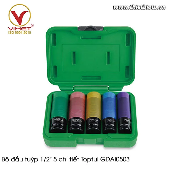 Bộ đầu tuýp 1/2" 5 chi tiết Toptul GDAI0503