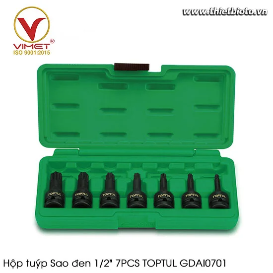 Hộp tuýp Sao đen 1/2" 7PCS TOPTUL GDAI0701