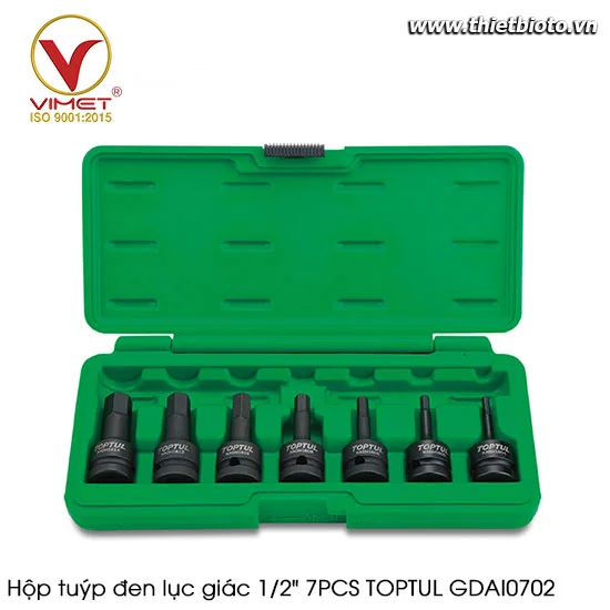 Hộp tuýp đen lục giác 1/2" 7PCS TOPTUL GDAI0702
