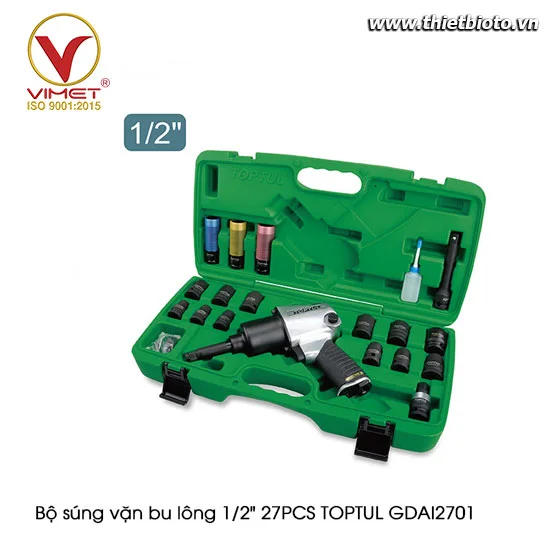 Bộ súng vặn bu lông 1/2" 27PCS TOPTUL GDAI2701