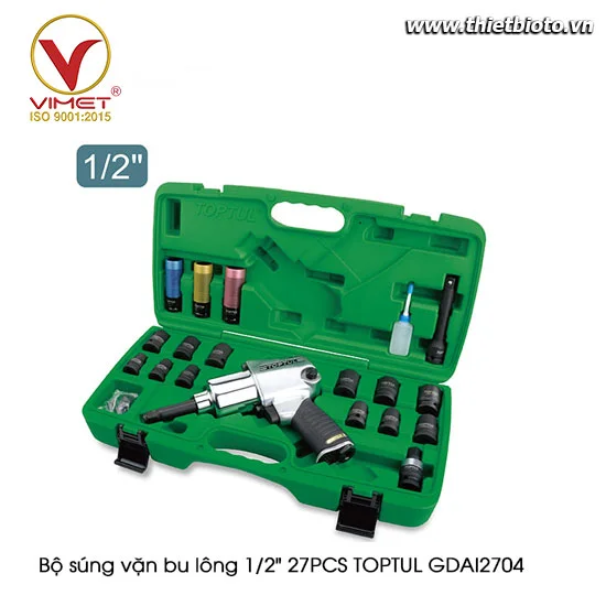 Bộ súng vặn bu lông 1/2" 27PCS TOPTUL GDAI2704