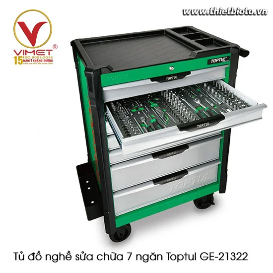 Tủ dụng cụ sửa chữa 7 ngăn 213 chi tiết TOPTUL GE-21322