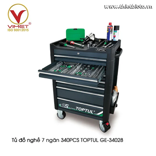 Tủ đồ nghề 7 ngăn 340 chi tiết TOPTUL GE-34028