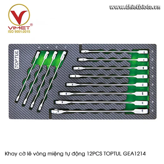 Khay cờ lê vòng miệng tự động 12PCS TOPTUL GEA1214