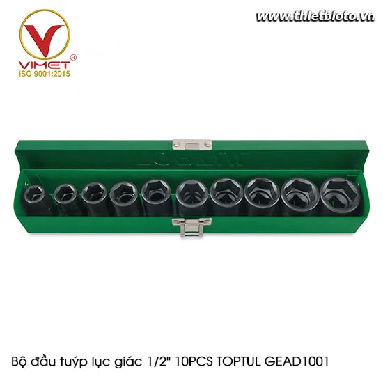 Bộ đầu tuýp lục giác 1/2" 10PCS TOPTUL GEAD1001