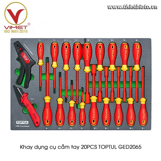 Khay dụng cụ cầm tay cách điện 20 chi tiết TOPTUL GED2065