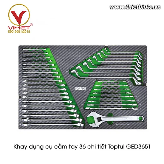 Khay dụng cụ cầm tay 36 chi tiết Toptul GED3651