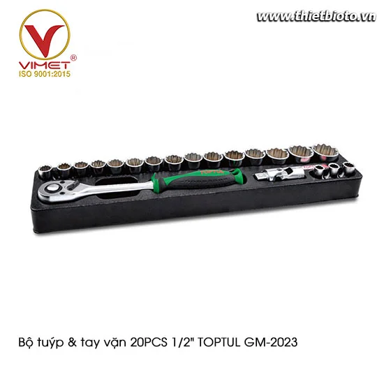 Bộ tuýp & tay vặn 20PCS 1/2" TOPTUL GM-2023