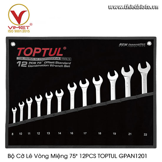 Bộ Cờ Lê Vòng Miệng 75° 12PCS TOPTUL GPAN1201