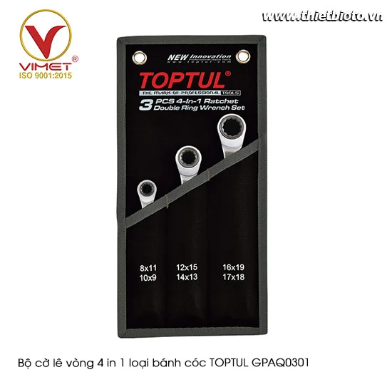 Bộ cờ lê vòng 4 in 1 loại bánh cóc TOPTUL GPAQ0301