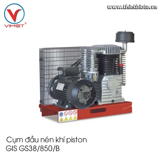 Cụm đầu nén khí piston truyền động dây đai GIS