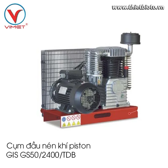Cụm đầu nén khí piston truyền động dây đai GIS