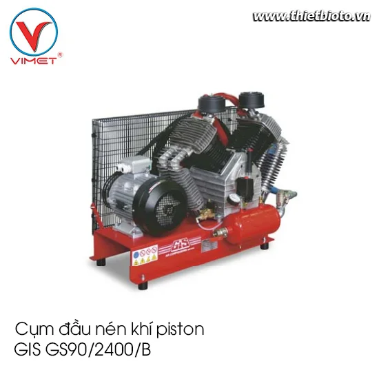 Cụm đầu nén khí piston truyền động dây đai GIS