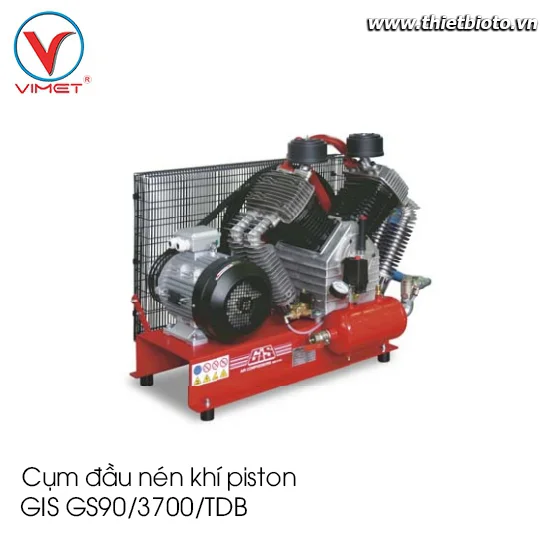 Cụm đầu nén khí piston truyền động dây đai GIS