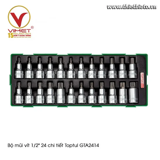 Bộ mũi vít 1/2" 24 chi tiết Toptul GTA2414