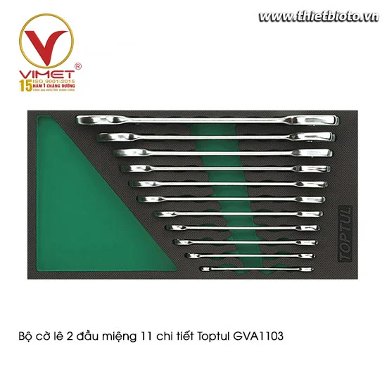 Bộ cờ lê 2 đầu miệng 11 chi tiết Toptul GVA1103