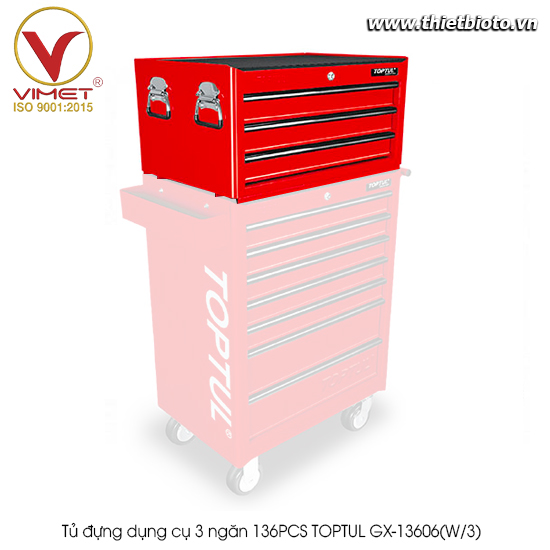 Tủ đựng dụng cụ 3 ngăn 136PCS TOPTUL GX-13606(W/3)