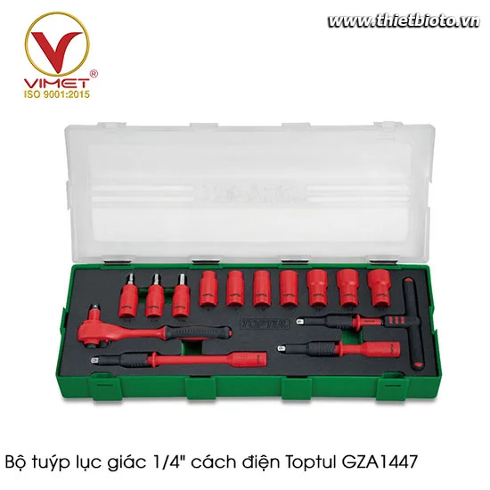 Bộ tuýp lục giác 1/4" cách điện Toptul GZA1447