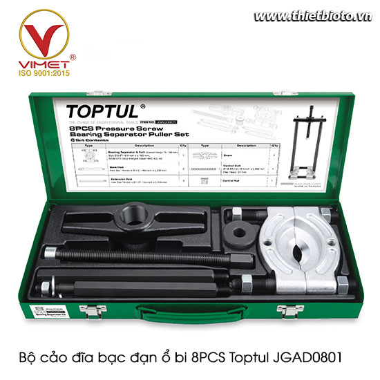 Bộ cảo đĩa bạc đạn ổ bi 8PCS Toptul JGAD0801