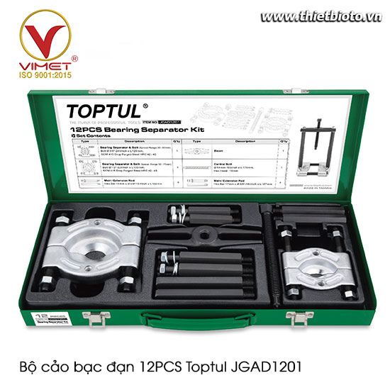 Bộ cảo bạc đạn 12PCS Toptul JGAD1201