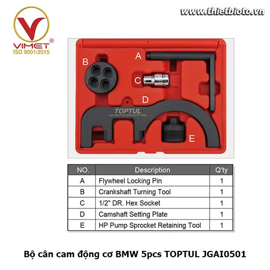 Bộ cân cam động cơ BMW 5pcs TOPTUL JGAI0501